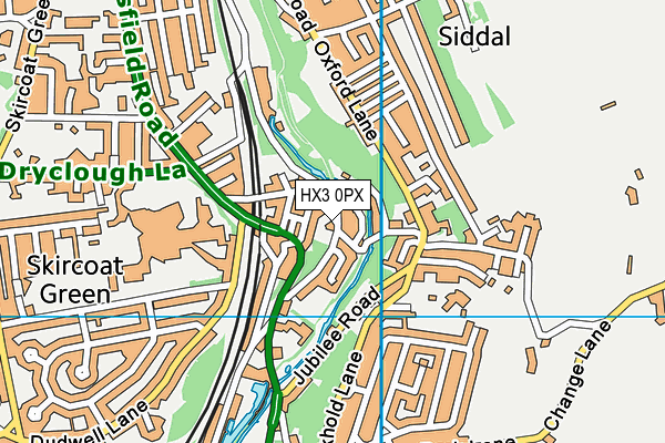 HX3 0PX map - OS VectorMap District (Ordnance Survey)