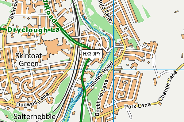 HX3 0PY map - OS VectorMap District (Ordnance Survey)