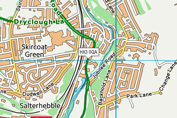 HX3 0QA map - OS VectorMap District (Ordnance Survey)