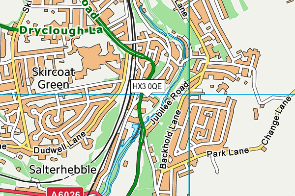 HX3 0QE map - OS VectorMap District (Ordnance Survey)