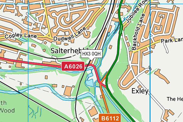 HX3 0QH map - OS VectorMap District (Ordnance Survey)