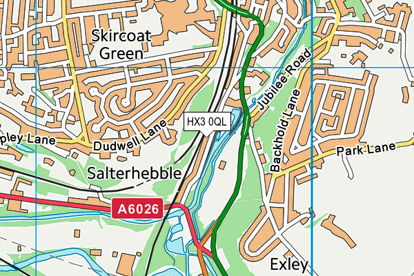 HX3 0QL map - OS VectorMap District (Ordnance Survey)