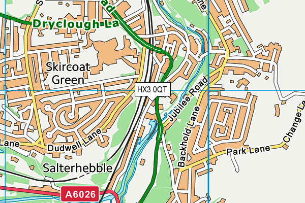 HX3 0QT map - OS VectorMap District (Ordnance Survey)