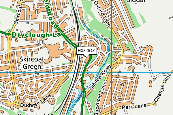 HX3 0QZ map - OS VectorMap District (Ordnance Survey)