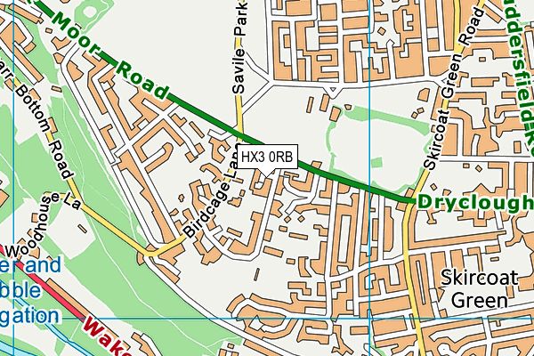 HX3 0RB map - OS VectorMap District (Ordnance Survey)