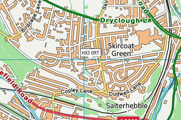 HX3 0RT map - OS VectorMap District (Ordnance Survey)