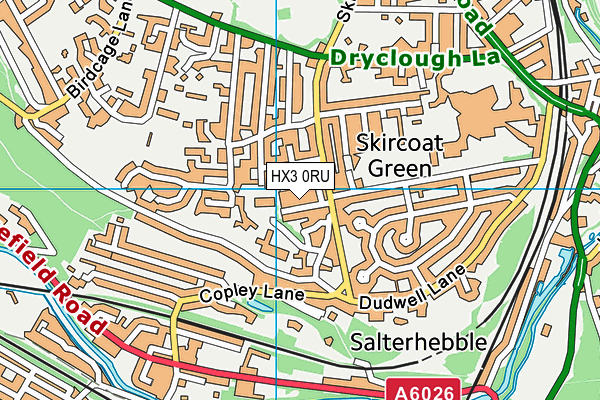 HX3 0RU map - OS VectorMap District (Ordnance Survey)