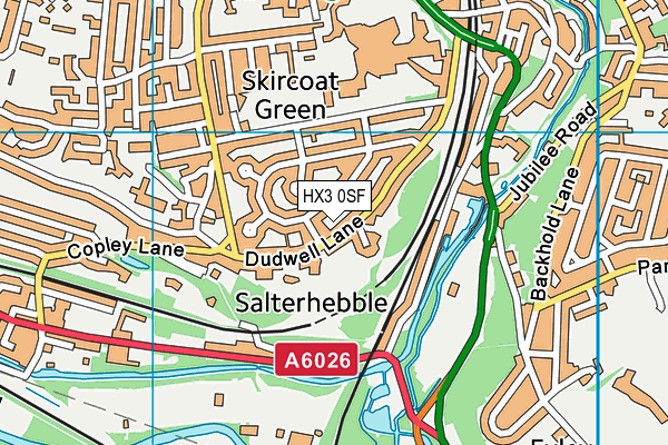 HX3 0SF map - OS VectorMap District (Ordnance Survey)