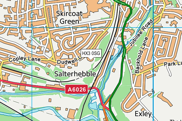 HX3 0SG map - OS VectorMap District (Ordnance Survey)