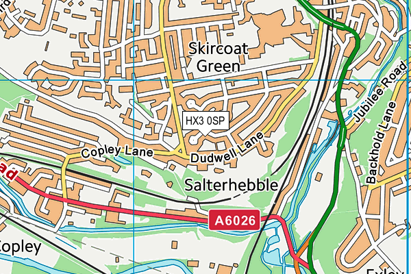 HX3 0SP map - OS VectorMap District (Ordnance Survey)