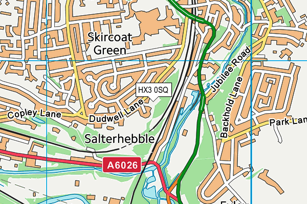 HX3 0SQ map - OS VectorMap District (Ordnance Survey)