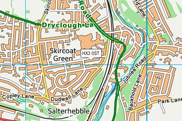 HX3 0ST map - OS VectorMap District (Ordnance Survey)