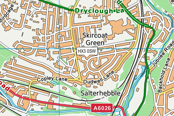 HX3 0SW map - OS VectorMap District (Ordnance Survey)