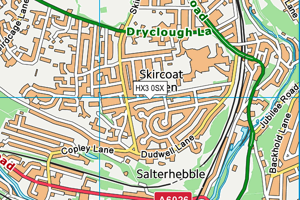 HX3 0SX map - OS VectorMap District (Ordnance Survey)