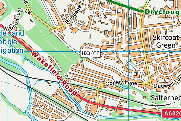 HX3 0TF map - OS VectorMap District (Ordnance Survey)