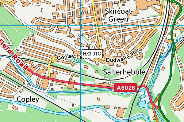 HX3 0TG map - OS VectorMap District (Ordnance Survey)