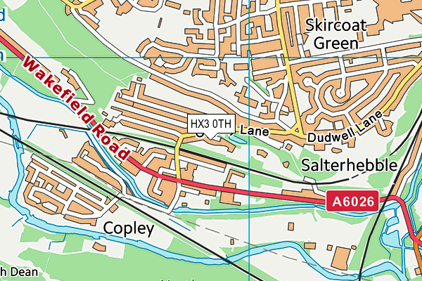 HX3 0TH map - OS VectorMap District (Ordnance Survey)