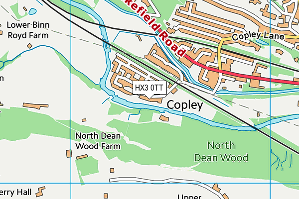 HX3 0TT map - OS VectorMap District (Ordnance Survey)