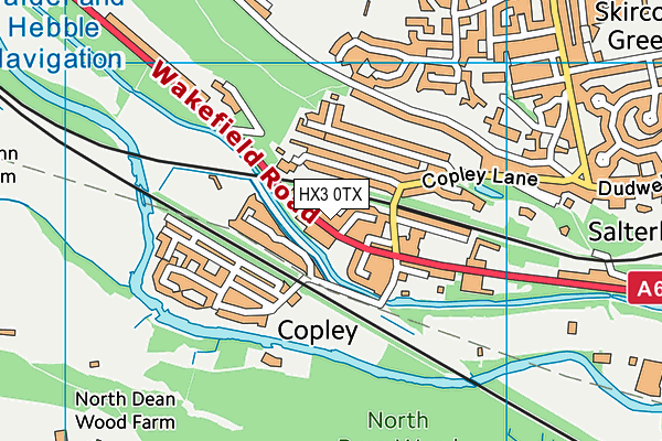 HX3 0TX map - OS VectorMap District (Ordnance Survey)