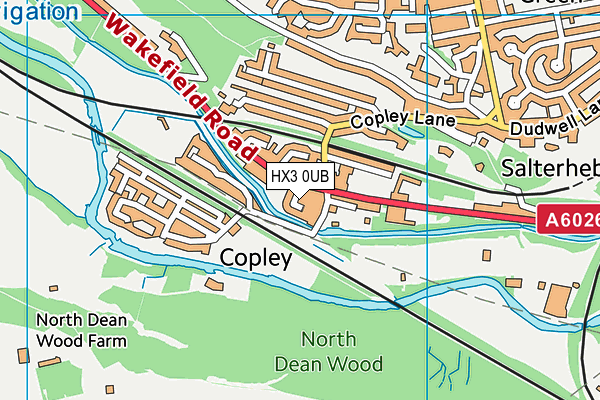 HX3 0UB map - OS VectorMap District (Ordnance Survey)