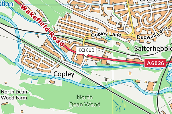 HX3 0UD map - OS VectorMap District (Ordnance Survey)