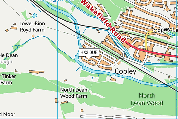 HX3 0UE map - OS VectorMap District (Ordnance Survey)