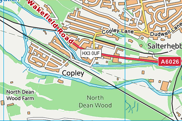 HX3 0UF map - OS VectorMap District (Ordnance Survey)