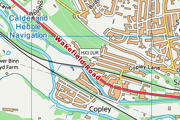 HX3 0UR map - OS VectorMap District (Ordnance Survey)