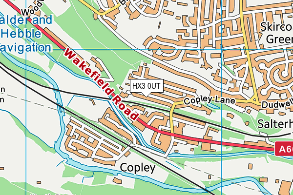 HX3 0UT map - OS VectorMap District (Ordnance Survey)