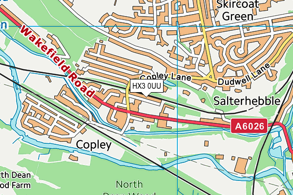 HX3 0UU map - OS VectorMap District (Ordnance Survey)