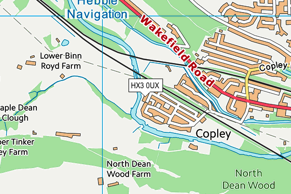 HX3 0UX map - OS VectorMap District (Ordnance Survey)