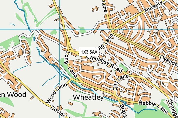 HX3 5AA map - OS VectorMap District (Ordnance Survey)
