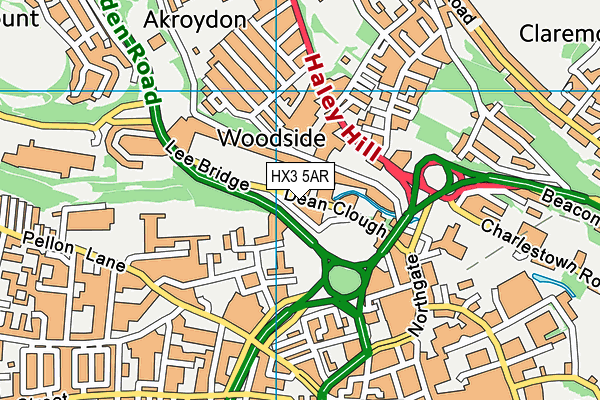 HX3 5AR map - OS VectorMap District (Ordnance Survey)