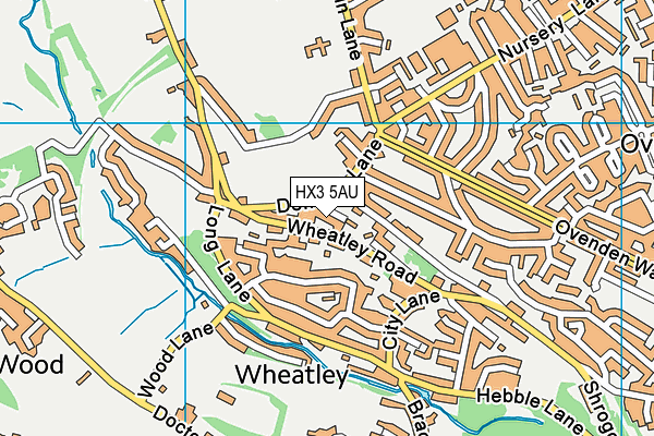 HX3 5AU map - OS VectorMap District (Ordnance Survey)