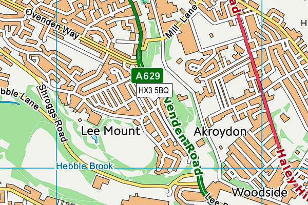 HX3 5BQ map - OS VectorMap District (Ordnance Survey)