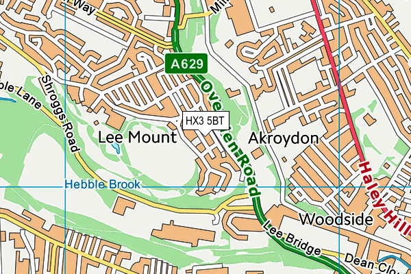 HX3 5BT map - OS VectorMap District (Ordnance Survey)