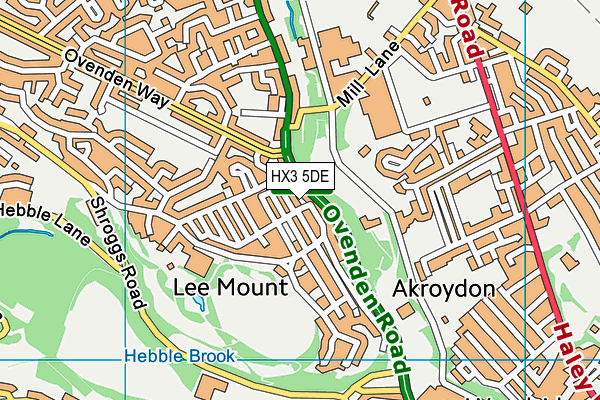 HX3 5DE map - OS VectorMap District (Ordnance Survey)