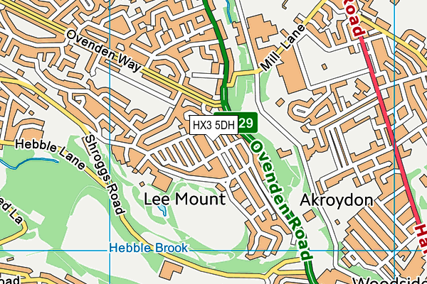 HX3 5DH map - OS VectorMap District (Ordnance Survey)