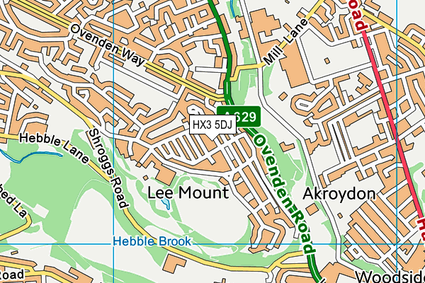 HX3 5DJ map - OS VectorMap District (Ordnance Survey)