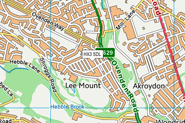 HX3 5DL map - OS VectorMap District (Ordnance Survey)