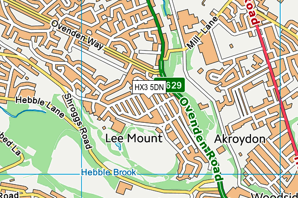 HX3 5DN map - OS VectorMap District (Ordnance Survey)