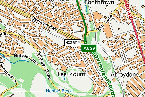 HX3 5DP map - OS VectorMap District (Ordnance Survey)