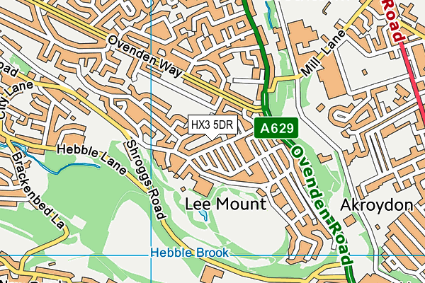 HX3 5DR map - OS VectorMap District (Ordnance Survey)