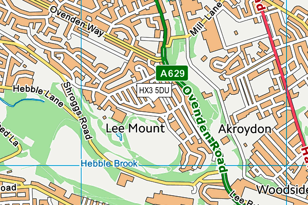 HX3 5DU map - OS VectorMap District (Ordnance Survey)