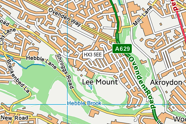 HX3 5EE map - OS VectorMap District (Ordnance Survey)