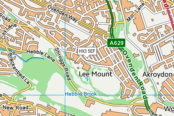 HX3 5EF map - OS VectorMap District (Ordnance Survey)