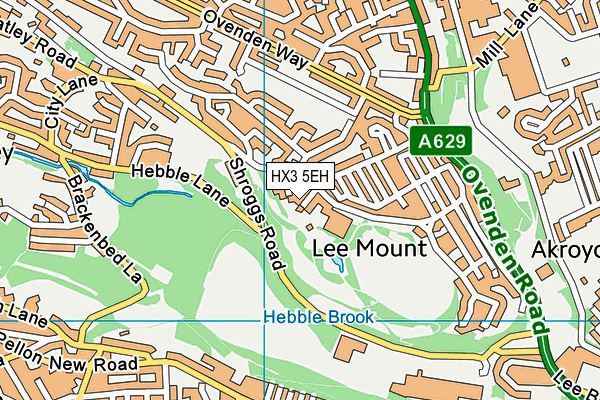 HX3 5EH map - OS VectorMap District (Ordnance Survey)