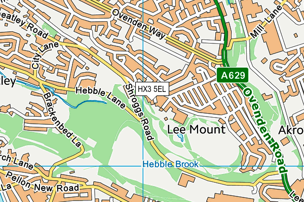 HX3 5EL map - OS VectorMap District (Ordnance Survey)