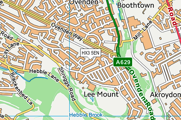 HX3 5EN map - OS VectorMap District (Ordnance Survey)