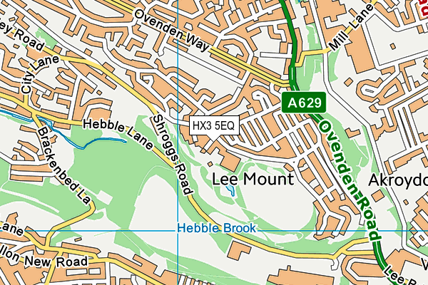 HX3 5EQ map - OS VectorMap District (Ordnance Survey)